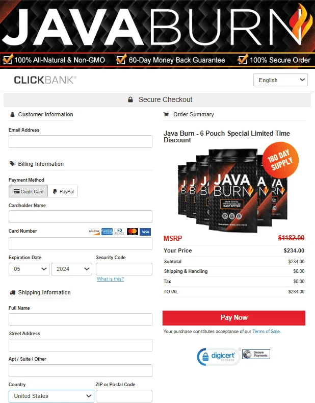 Java Burn Checkout